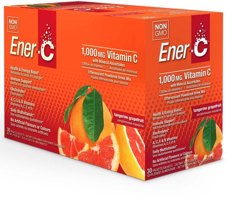 Vitamin C, Effervescent Powdered Drink Mix, Tangerine Grapefruit, 30 Packets, 10.0 oz (283.5 g) by Ener-C-Vitaminer, Vitamin C