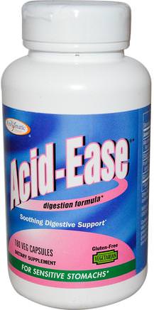 Acid Ease, Digestion Formula, 180 Veggie Caps by Enzymatic Therapy-Kosttillskott, Enzymer