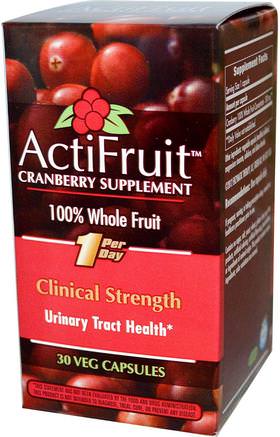 ActiFruit Cranberry Supplement, 30 Veggie Caps by Enzymatic Therapy-Kosttillskott, Örter, Tranbär