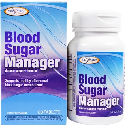 Blood Sugar Manager, 60 Tablets by Enzymatic Therapy-Hälsa, Blodsocker, Kosttillskott