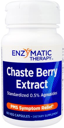 Chaste Berry Extract, PMS Symptom Relief, 60 Veggie Caps by Enzymatic Therapy-Kosttillskott, Örter, Kyskbär