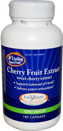 Cherry Fruit Extract, Joint Health, 180 Capsules by Enzymatic Therapy-Kosttillskott, Frukt Extrakt, Körsbär (Frukt Svart Vild), Skönhet, Anti-Åldrande