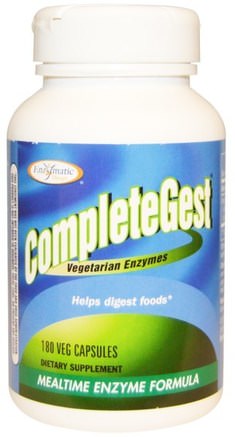 CompleteGest, Mealtime Enzyme Formula, 180 Veggie Caps by Enzymatic Therapy-Kosttillskott, Enzymer
