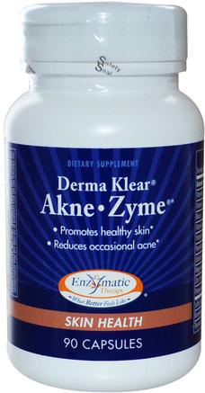 Derma Klear Akne Zime, Skin Health, 90 Capsules by Enzymatic Therapy-Kosttillskott, Hälsa, Kvinnor, Hud
