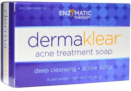 DermaKlear Acne Treatment Soap, 3 oz (85 g) by Enzymatic Therapy-Bad, Skönhet, Tvål
