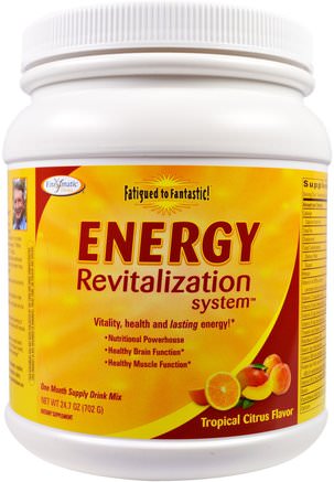 Fatigued to Fantastic!, Energy Revitalization System, Tropical Citrus Flavor, 24.7 oz (702 g) by Enzymatic Therapy-Kosttillskott, Binjur