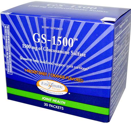 GS-1500, Joint Health, Orange Flavored, 1500 mg, 30 Packets by Enzymatic Therapy-Kosttillskott, Hälsa, Gemensam Hälsa