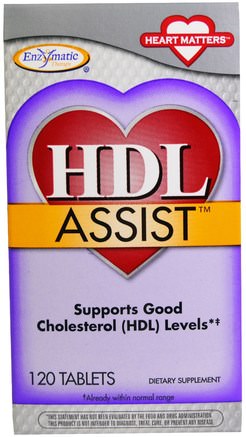 HDL Assist, 120 Tablets by Enzymatic Therapy-Hälsa, Kolesterolstöd, Kolesterol