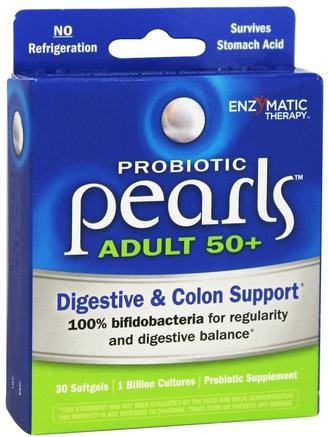 Probiotic Pearls Adult 50+, 30 Softgels by Enzymatic Therapy-Kosttillskott, Probiotika