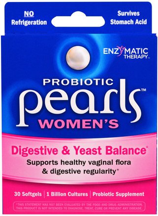 Probiotic Pearls Womens, Digestive & Yeast Balance, 30 Softgels by Enzymatic Therapy-Kosttillskott, Probiotika