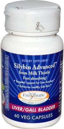 Silybin Advanced from Milk Thistle, 60 Veggie Caps by Enzymatic Therapy-Hälsa, Detox, Mjölktistel (Silymarin)