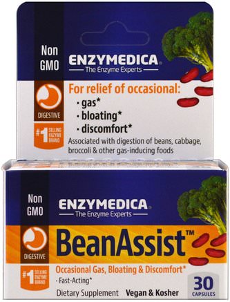 BeanAssist, 30 Capsules by Enzymedica-Kosttillskott, Enzymer