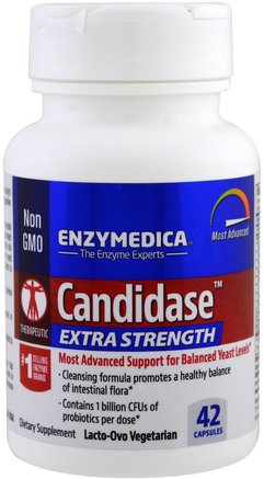 Candidase, Extra Strength, 42 Capsules by Enzymedica-Hälsa, Detox