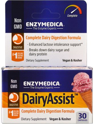 DairyAssist, 30 Capsules by Enzymedica-Kosttillskott, Enzymer