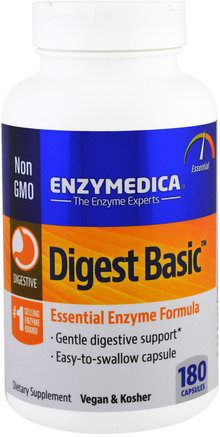 Digest Basic, Essential Enzyme Formula, 180 Capsules by Enzymedica-Kosttillskott, Matsmältningsenzymer