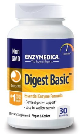 Digest Basic, Essential Enzyme Formula, 30 Capsules by Enzymedica-Kosttillskott, Matsmältningsenzymer
