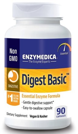 Digest Basic, Essential Enzyme Formula, 90 Capsules by Enzymedica-Kosttillskott, Matsmältningsenzymer