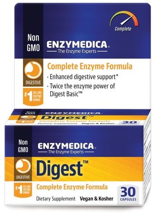 Digest, Complete Enzyme Formula, 30 Capsules by Enzymedica-Kosttillskott, Matsmältningsenzymer
