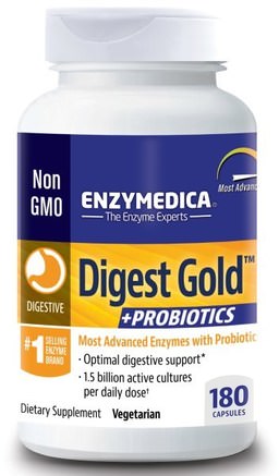 Digest Gold + Probiotics, 180 Capsules by Enzymedica-Kosttillskott, Probiotika, Stabiliserade Probiotika