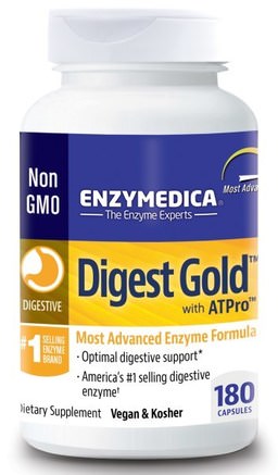 Digest Gold, with ATPro, 180 Capsules by Enzymedica-Kosttillskott, Matsmältningsenzymer