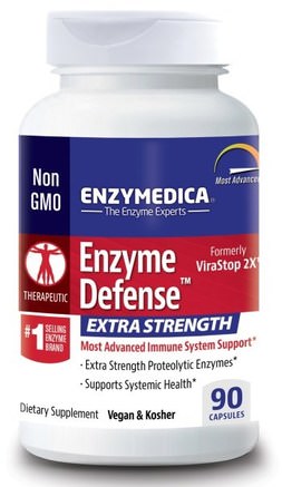 Enzyme Defense, Extra Strength, 90 Capsules by Enzymedica-Hälsa, Kall Influensa Och Virus, Immunförsvar
