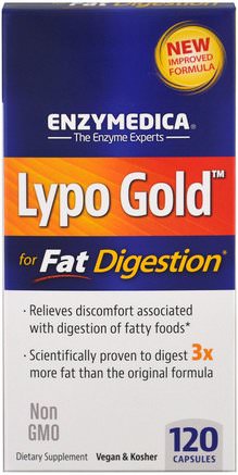 Lypo Gold, For Fat Digestion, 120 Capsules by Enzymedica-Hälsa, Matsmältning, Mage