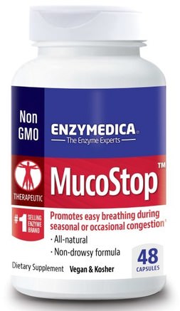 MucoStop, 48 Capsules by Enzymedica-Kosttillskott, Enzymer