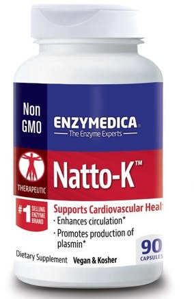 Natto-K, Cardiovascular, 90 Capsules by Enzymedica-Kosttillskott, Nattokinas, Hälsa