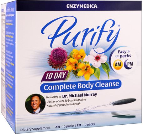 Purify, 10 Day Complete Body Cleanse, AM 10 Packs / PM - 10 Packs by Enzymedica-Hälsa, Detox