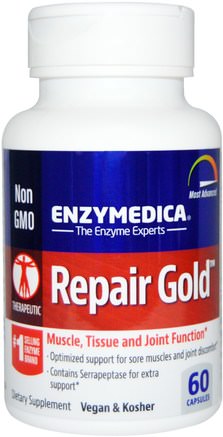 Repair Gold, 60 Capsules by Enzymedica-Hälsa, Inflammation, Enzymer, Serrapeptas