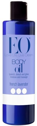 Body Oil, French Lavender, 8 fl oz (236 ml) by EO Products-Hälsa, Hud, Massage Olja, Kroppsvård Oljor