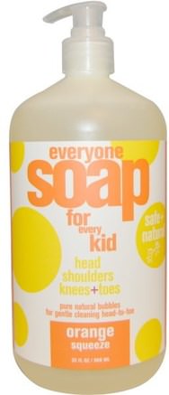 Everyone Soap for Every Kid, Orange Squeeze, 32 fl oz (960 ml) by EO Products-Bad, Skönhet, Hår, Hårbotten, Schampo, Balsam, Barnschampo