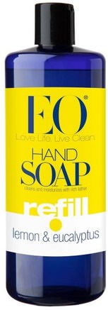Hand Soap, Refill, Lemon & Eucalyptus, 32 fl oz (946 ml) by EO Products-Bad, Skönhet, Tvål