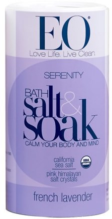 Serenity Bath Salt & Soak, French Lavender, 22 oz (623.7 g) by EO Products-Bad, Skönhet, Badsalter