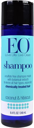 Shampoo, Coconut & Hibiscus, 8.4 fl oz (248 ml) by EO Products-Bad, Skönhet, Schampo, Hår, Hårbotten, Balsam