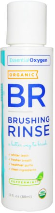 Organic Brushing Rinse, Peppermint, 3 fl oz (88 ml) by Essential Oxygen-Bad, Skönhet, Muntlig Tandvård, Munvatten