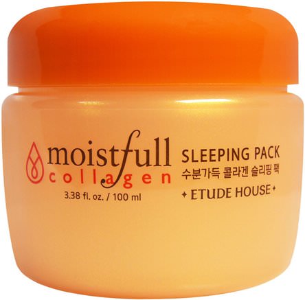 Moistfull Collagen Sleeping Pack, 3.38 fl oz (100 ml) by Etude House-Bad, Skönhet, Hud, Nattkrämer