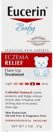Baby, Eczema Relief, Flare Up Treatment, Fragrance Free, 2 oz (57 g) by Eucerin-Bad, Skönhet, Body Lotion, Eucerin Eksem, Baby Lotion