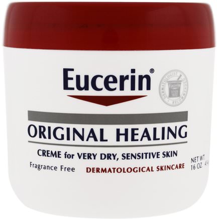 Original Healing, Creme for Very Dry, Sensitive Skin, Fragrance Free, 16 oz (454 g) by Eucerin-Hälsa, Hud, Psoriasis Och Eksem, Psoriasis