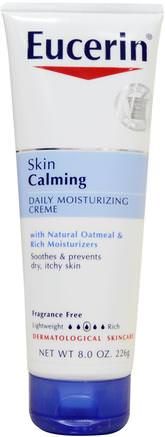 Skin Calming Creme, Dry, Itchy Skin, Fragrance Free, 8.0 oz (226 g) by Eucerin-Hälsa, Hud, Eucerin Lugn