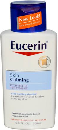 Skin Calming, Itch-Relief Treatment, Fragrance Free, 6.8 fl oz (200 ml) by Eucerin-Hälsa, Dermatit, Eucerin Lugn