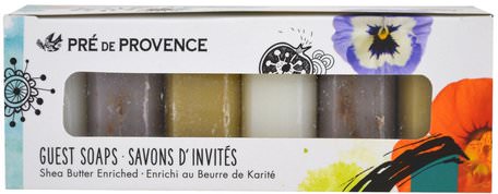 Pre de Provence, Guest Soaps, Shea Butter Enriched, 6 Piece Set, 25 g by European Soaps-Bad, Skönhet