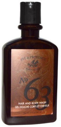 Pre De Provence, No.63, Mens Hair and Body Wash, 8 fl oz (240 ml) by European Soaps-Bad, Skönhet, Hår, Hårbotten, Hårvård, Schampo, Balsam