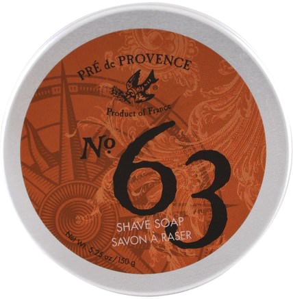 Pre de Provence, No. 63 Shave Soap, 5.25 oz (150 g) by European Soaps-Bad, Skönhet, Tvål