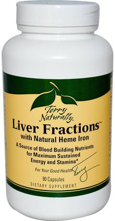 Terry Naturally, Liver Fractions, with Natural Heme Iron, 90 Capsules by EuroPharma-Hälsa, Energi