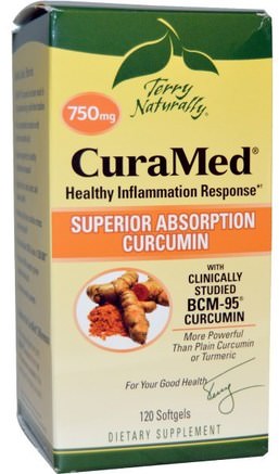 Terry Naturally, CuraMed, 750 mg, 120 Softgels by EuroPharma-Kosttillskott, Antioxidanter, Curcumin