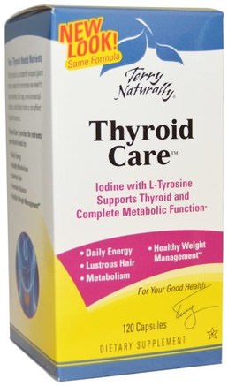 Terry Naturally, Thyroid Care, 120 Capsules by EuroPharma-Kosttillskott, Mineraler, Jod, Hälsa, Sköldkörtel