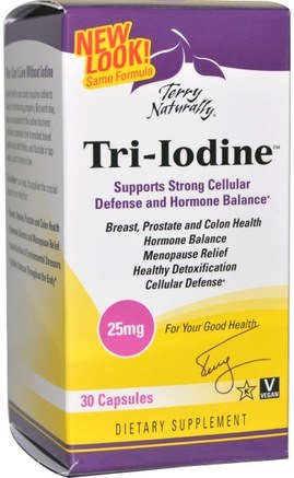 Terry Naturally, Tri-Iodine, 25 mg, 30 Capsules by EuroPharma-Kosttillskott, Mineraler, Jod