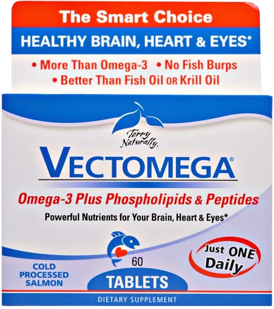 Terry Naturally, Vectomega, 60 Tablets by EuroPharma-Kosttillskott, Efa Omega 3 6 9 (Epa Dha), Dha, Epa