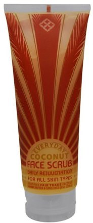 Face Scrub, Daily Rejuvenation, For All Skin Types, 8 oz (228 g) by Everyday Coconut-Skönhet, Ansikts Exfoliators, Ansiktsvård, Ansiktsrengöring